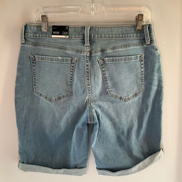 a.n.a. Midrise Denim Bermuda Shorts, 8. NWT. Light Wash Jorts - Picture 3 of 7